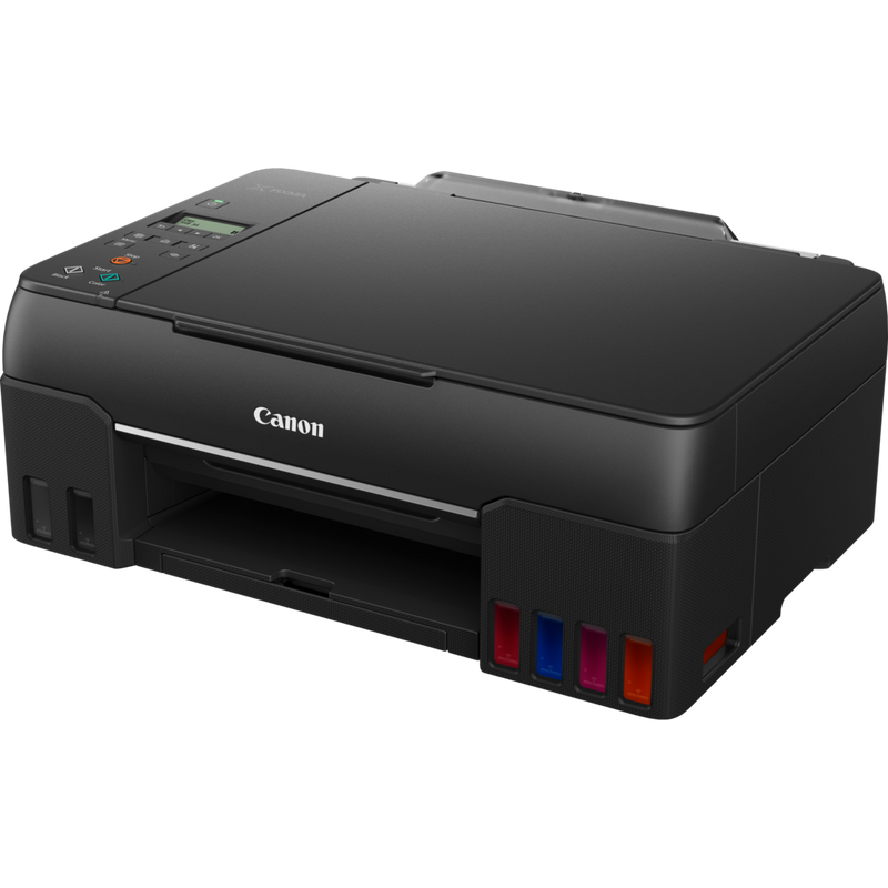 Canon PIXMA G640 Wireless 3-in-1 Refillable MegaTank Inkjet Photo Printer Product Front Slant View