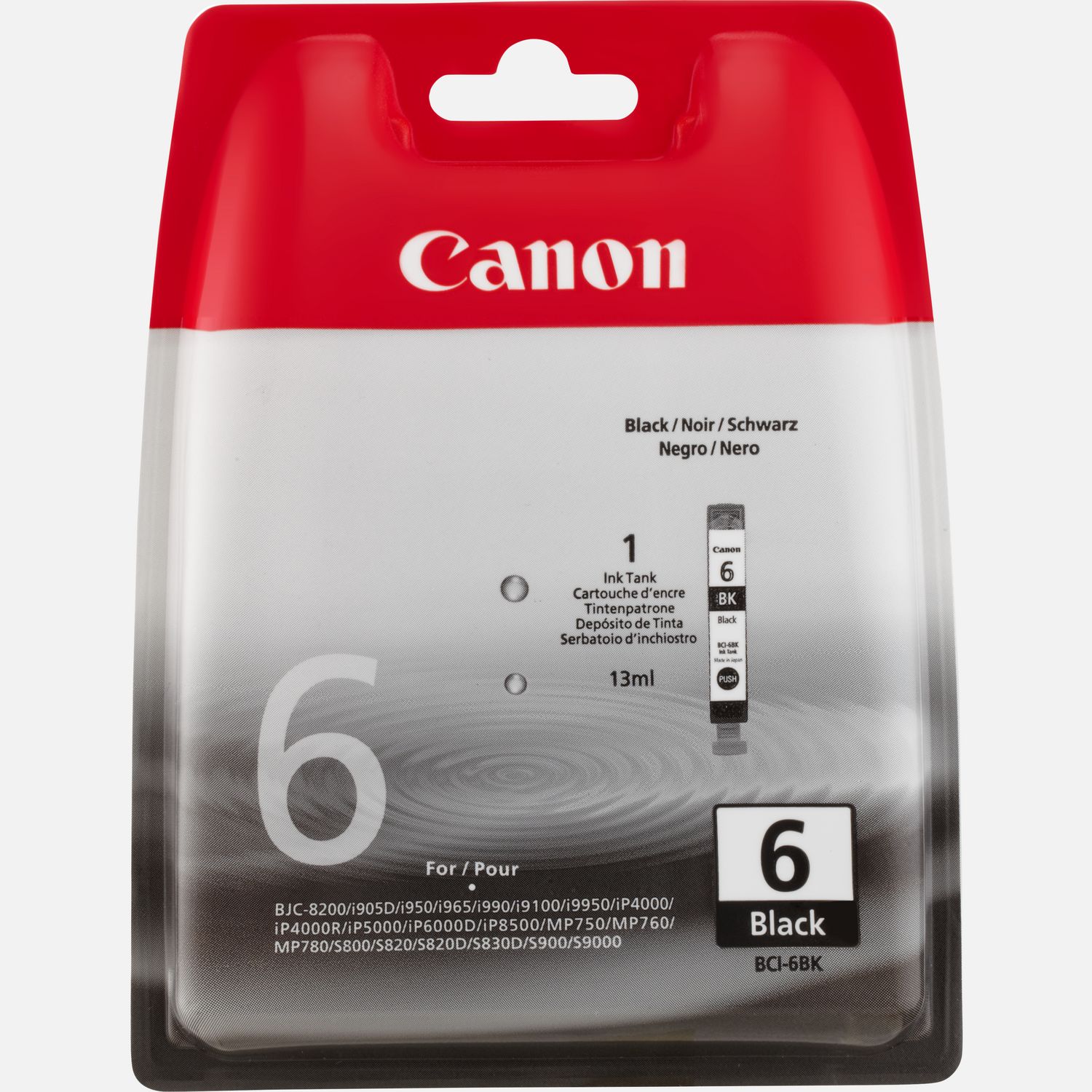 Cartouche d'encre noire Canon BCI-6BK