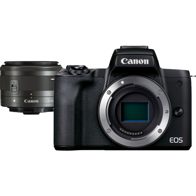 Comprar Câmara Mirrorless Canon EOS M50 Mark II, Preto + Objetiva EF-M 15-45mm f/3.5-6.3 IS STM, Grafite em Câmaras Wi-Fi — Loja Canon Portugal