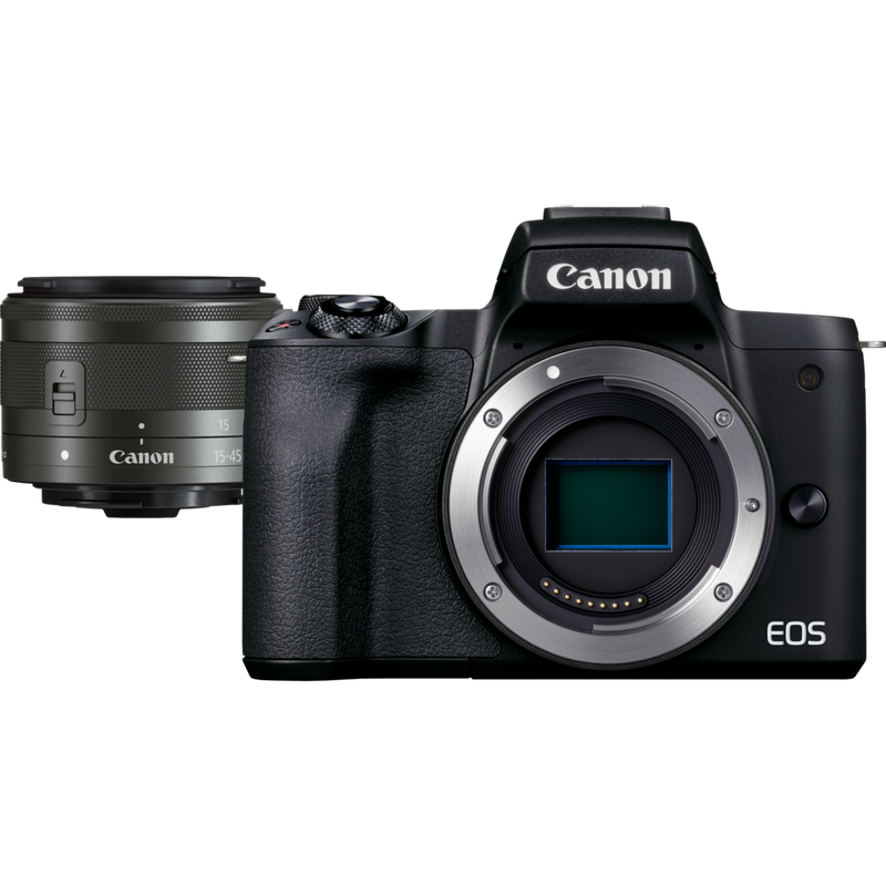 Comprar Câmara Mirrorless Canon EOS M50 Mark II, Preto + Objetiva EF-M 15-45mm f/3.5-6.3 IS STM, Grafite em Câmaras Wi-Fi — Loja Canon Portugal foto