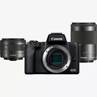 Appareil photo hybride Canon EOS M50 Mark II noir + objectif EF-M 15-45mm IS STM + objectif EF-M 55-200mm IS STM Produits Vue avant