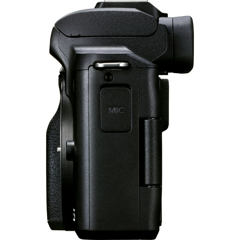 Canon EOS M50 Mark II Mirrorless Camera, Black + EF-M 15-45mm IS STM + EF-M 55-200mm IS STM Lens Product Left View