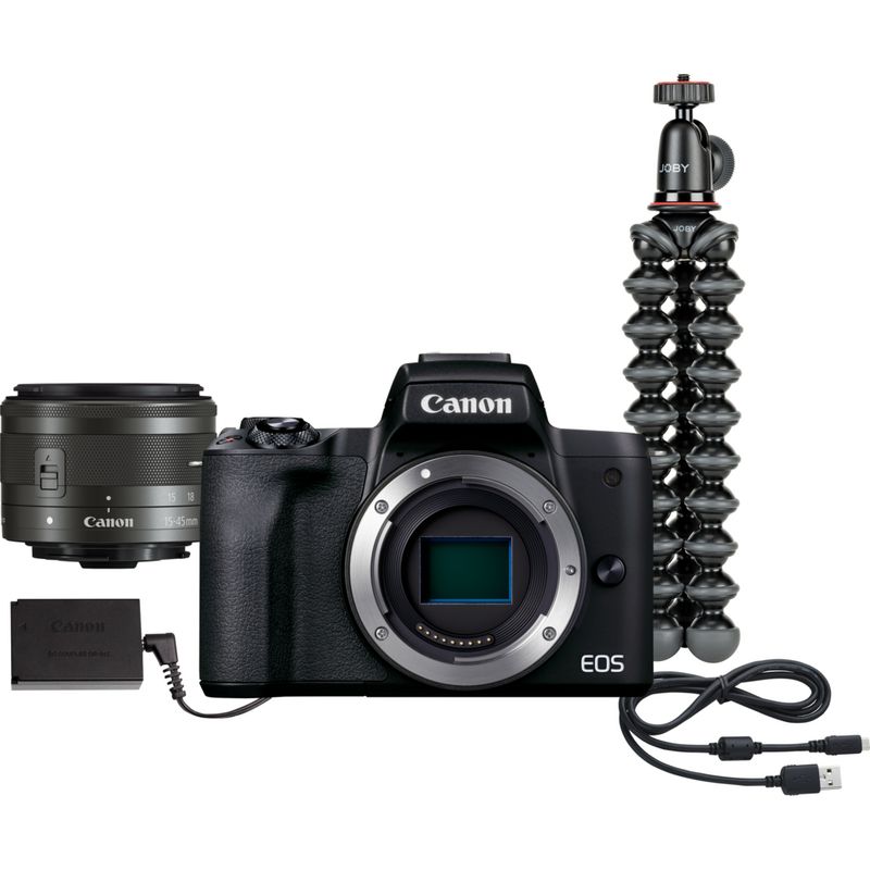 Buy Canon EOS M50 Mark II Mirrorless Camera, Black + EF-M 15-45mm IS ...