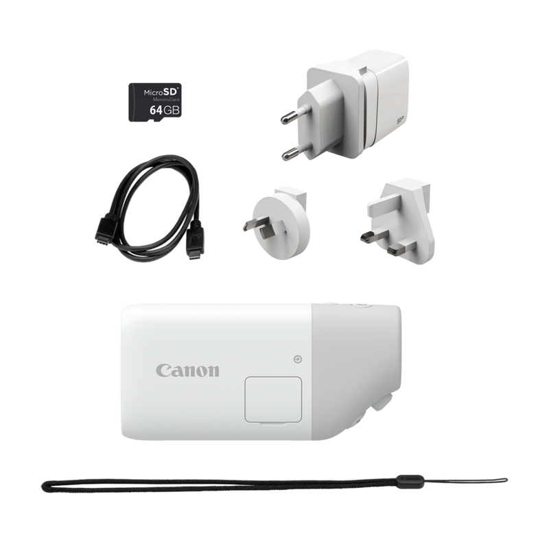 Canon PowerShot ZOOM, appareil photo compact monoculaire à téléobjectif, kit essentiel, blanc Produits Vue de gauche