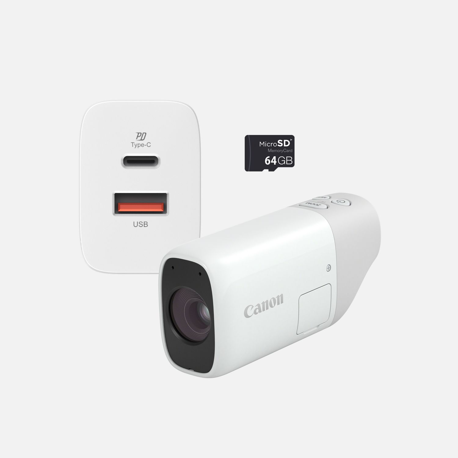 Canon PowerShot ZOOM, appareil photo compact monoculaire à téléobjectif, kit essentiel, blanc - Appa