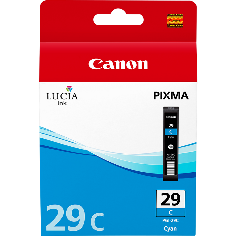 Canon PGI-29C Cyan Ink Cartridge Product Front View