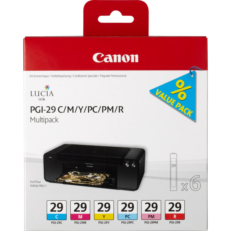 Canon PGI-29 C/M/Y/PC/PM/R 6 Ink Cartridge Multipack