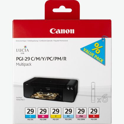 Image of Canon PGI-29 C/M/Y/PC/PM/R 6 Ink Cartridge Multipack