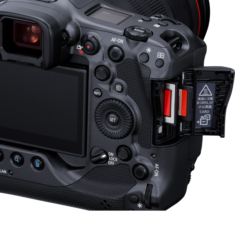Canon EOS R3 spiegellose Kamera Gehäuse Produkt Zwei Kartensteckplätze