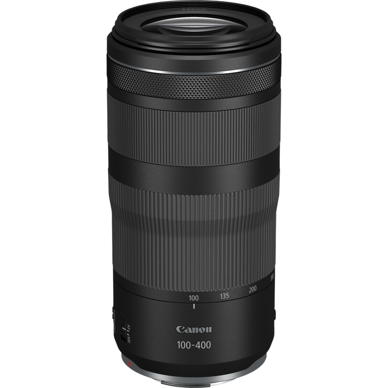 Canon RF 100-400mm F5.6-8 IS USM Lens Product Diagonal Top-Down View