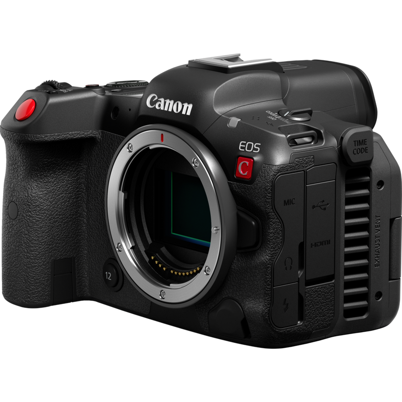Canon EOS R5 C Cinema EOS Kameragehäuse Produkt Vorderansicht von links