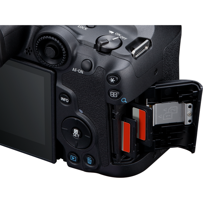 Canon EOS R7 Mirrorless Camera + RF-S 18-150mm F3.5-6.3 IS STM Lens Product card slot