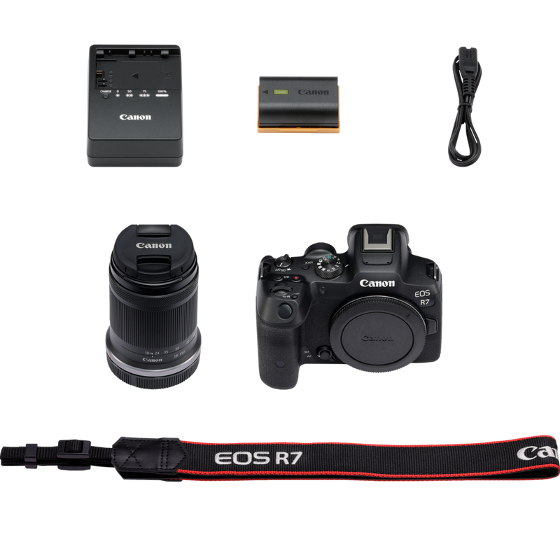 Canon EOS R7 Mirrorless Camera + RF-S 18-150mm F3.5-6.3 IS STM Lens Product what's in the box