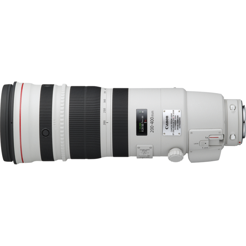 Objetivo con multiplicador 1,4x Canon EF 200-400 mm f/4L IS USM Producto Vista izquierda