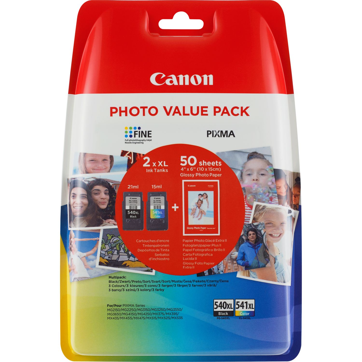 3 Cartucce inchiostro per Canon 2xpg-540+cl-541xl mg2150 mg3150 mg3220 mg3222 mg3240 