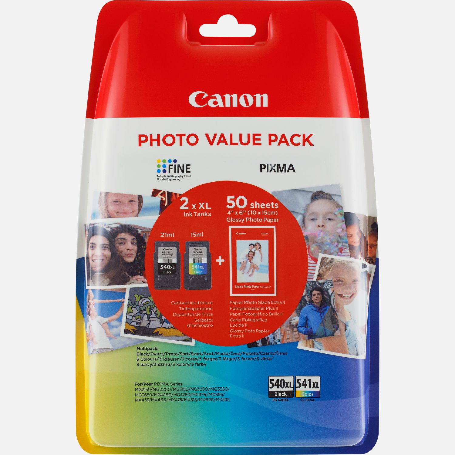 Multipack de cartouches d'encre Canon PG-540/CL-541 C/M/Y
