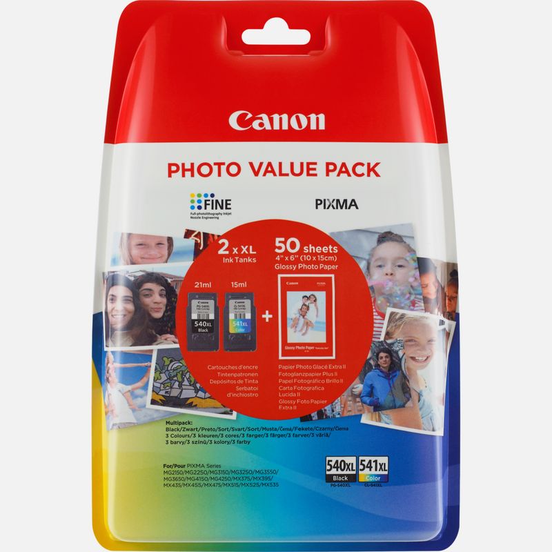 Canon PG-540XL/CL-541XL Cartouche Noire + Couleur XL+ Pack de 50