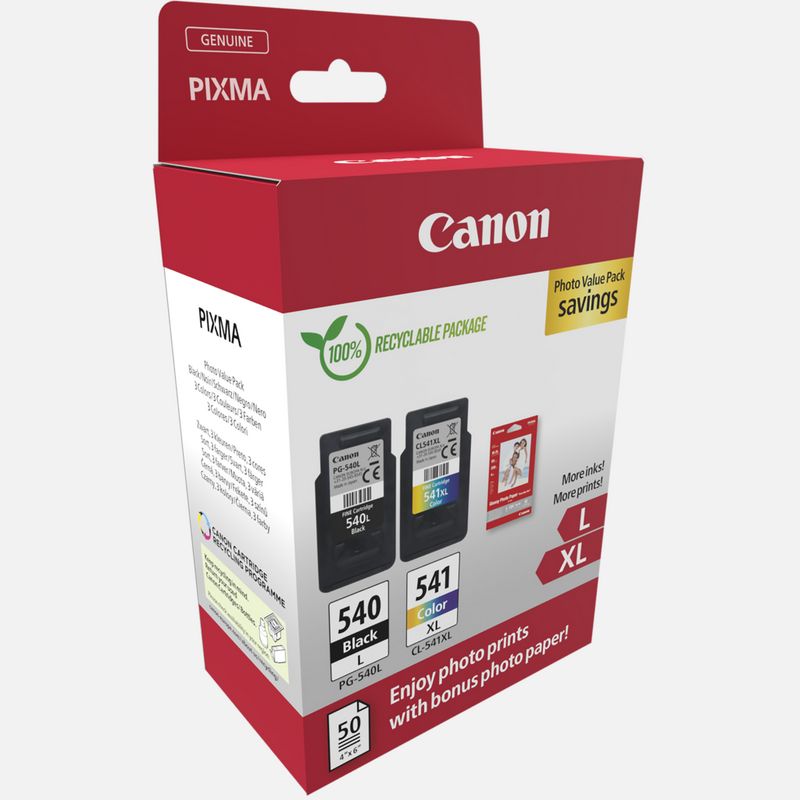 Pack 2 cartouches compatibles CANON PG-540XL/CL-541XL noir et