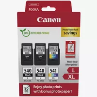 Canon PG-540L x2/CL-541XL Ink Cartridge + Photo Paper Value PackProduct Front View