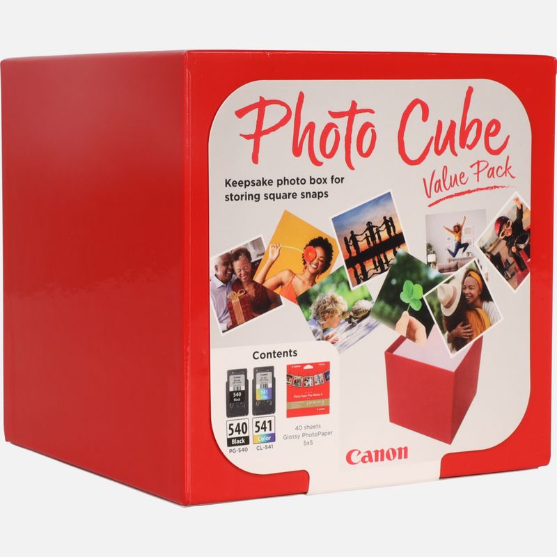 Coffret Canon Photo Cube incluant des cartouches d'encre PG-540 et CL-541  et du papier photo glacé Extra II PP-201 13 × 13 cm (40 feuilles) —  Boutique Canon France