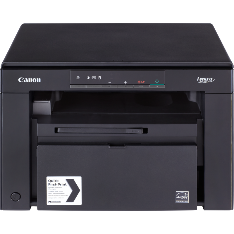 Canon i-SENSYS MF3010 3-in-1 Mono Laser Printer + 2 Black Toner Cartridges Product Front View