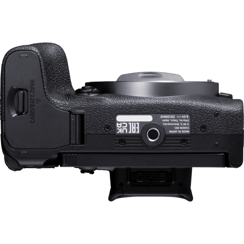 Appareil photo hybride Canon EOS R10 et objectif RF-S 18-45mm F4.5-6.3 IS STM - Vue de dessous