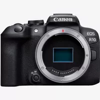 Canon EOS R10 spiegellose Kamera + RF-S 18-45mm F4.5-6.3 IS STM Objektiv + Rucksack + SD-Karte + Ersatzakku Produkt Vorderansicht