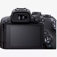 Canon EOS R10 spiegellose Kamera + RF-S 18-45mm F4.5-6.3 IS STM Objektiv + Rucksack + SD-Karte + Ersatzakku Produkt Rückansicht