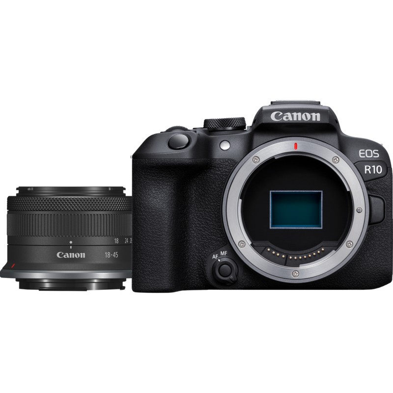 Comprar Cámara mirrorless EOS R10 + Objetivo RF-S 18-45mm F4.5-6.3 IS STM de Canon en Cámaras con Wi-Fi — Tienda Canon Espana Foto