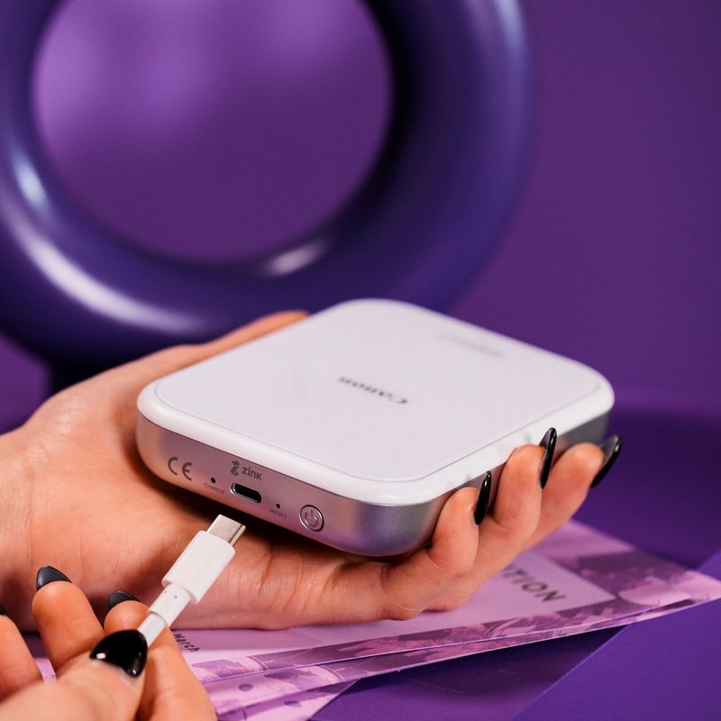 Canon Zoemini 2 mobiler Mini-Fotodrucker, Weiß USB wird an das Produkt angeschlossen