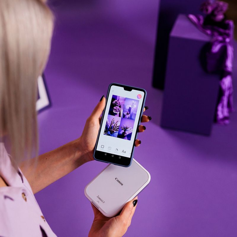 Imprimante photo couleur portable Canon Zoemini 2, blanc + papier photo autocollant  ZINK™ 5 × 7,6 cm (20 feuilles) + papier autocollant circulaire ZINK™ 3,3 cm  (10 feuilles) dans Imprimantes Wi-Fi — Boutique Canon France