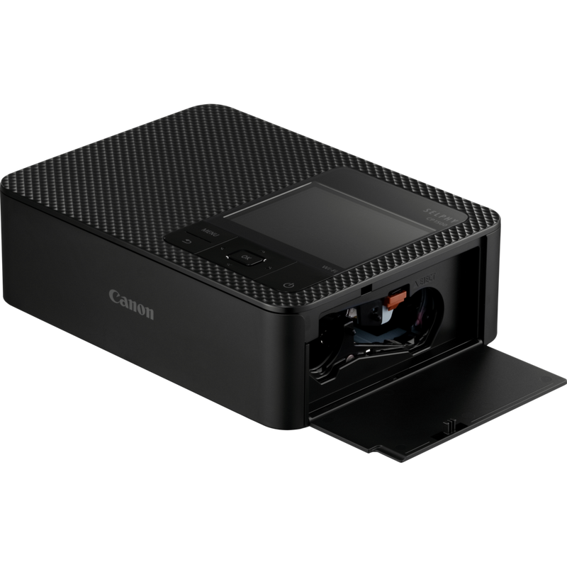 Canon SELPHY CP1500 Colour Portable Photo Printer Paper Kit, Black Product right view with cassette slot open