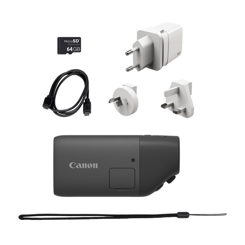 Canon PowerShot ZOOM Telephoto Monocular Compact Camera Essential Kit, Black Product bottom view