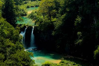 Waterfall in rainforest
