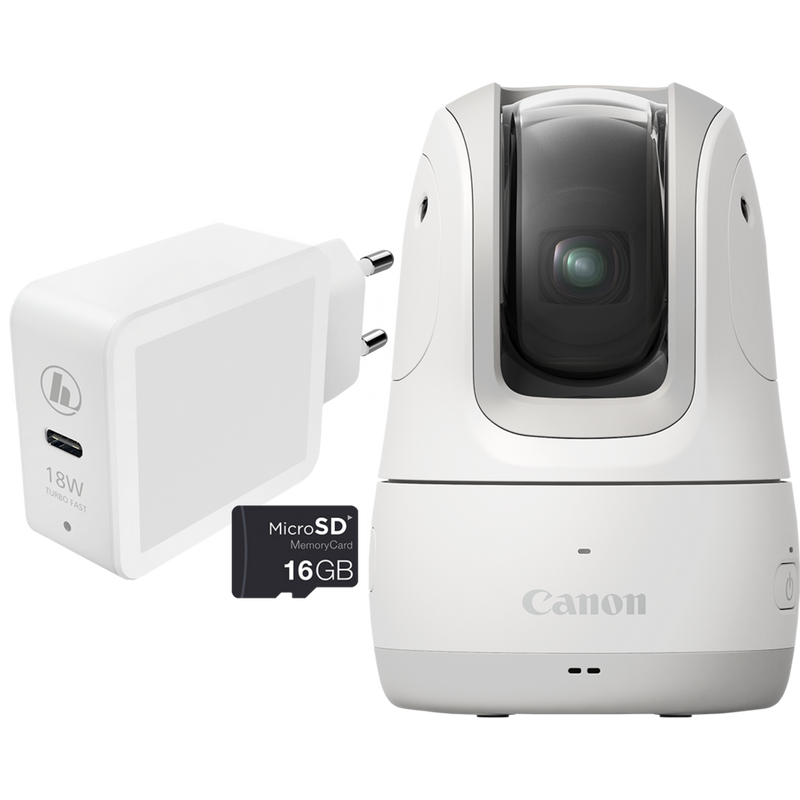 Canon PowerShot PX Compact Concept Camera Essential Kit, White Product front view