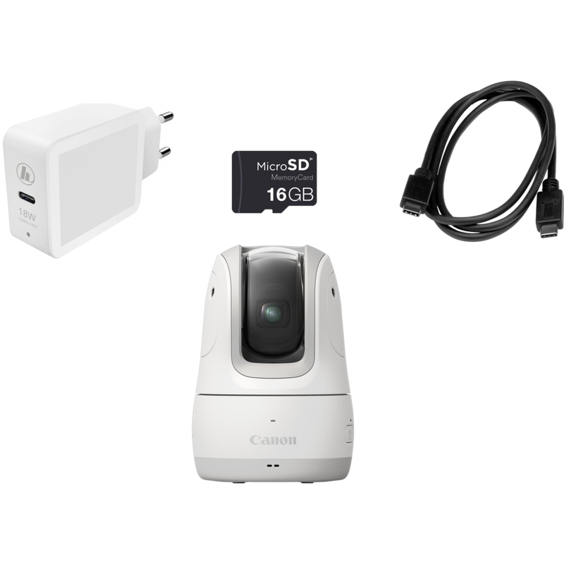 Canon PowerShot PX Compact Concept Camera Essential Kit, White Product top View