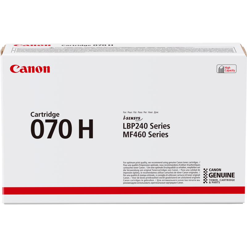 Genuine Canon 070H High Yield Black Toner Cartridge – For ImageCLASS LBP240, MF460 Series, 5640C001