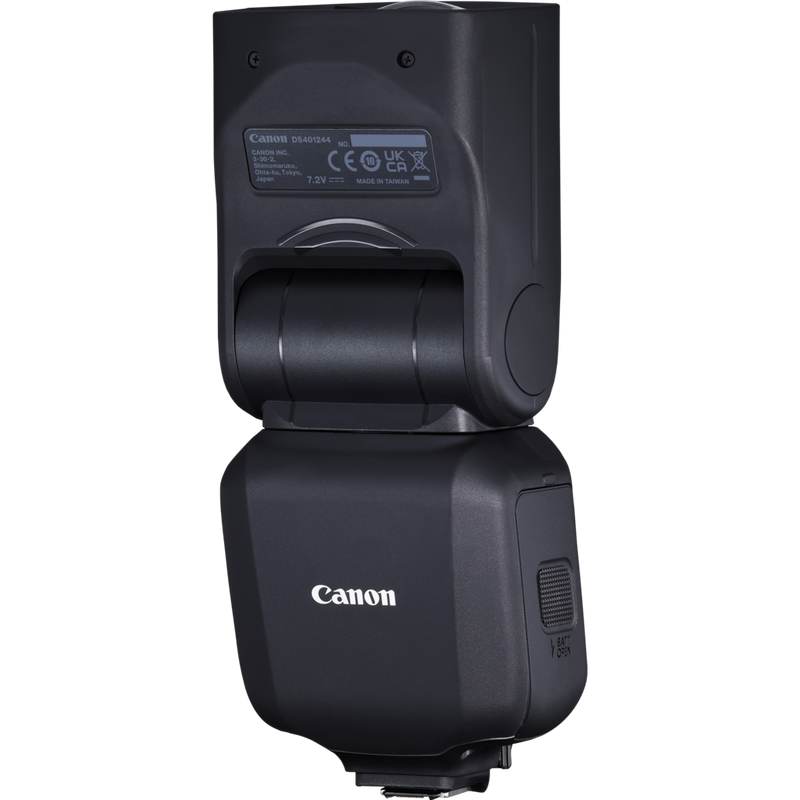 Left View with Flash head postioned upwards