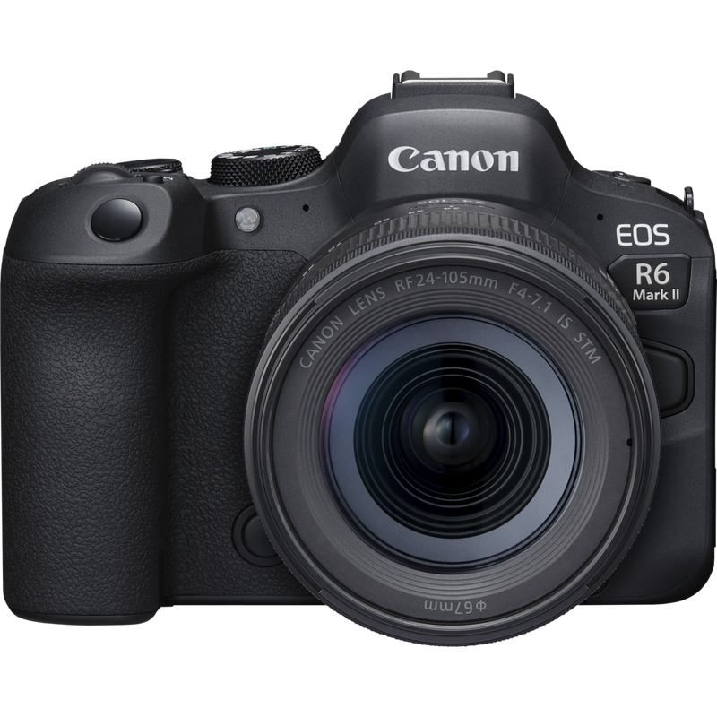 Canon EOS R6 Mark II Mirrorless Camera and RF 24-105mm F4-7.1 IS STM Lens Produkt Vorderansicht
