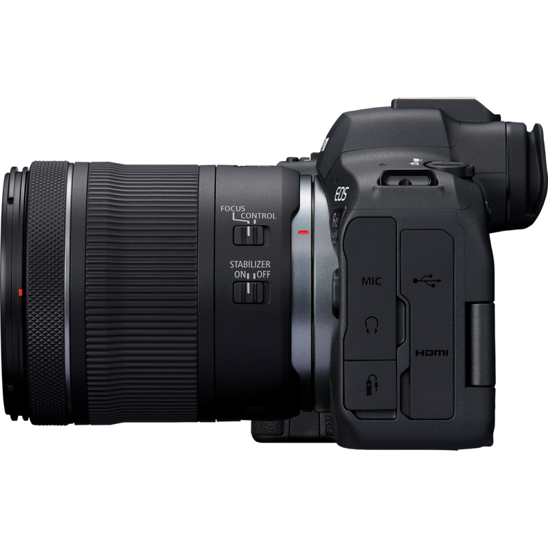 Canon EOS R6 Mark II Mirrorless Camera and RF 24-105mm F4-7.1 IS STM Lens Produkt Ansicht von links