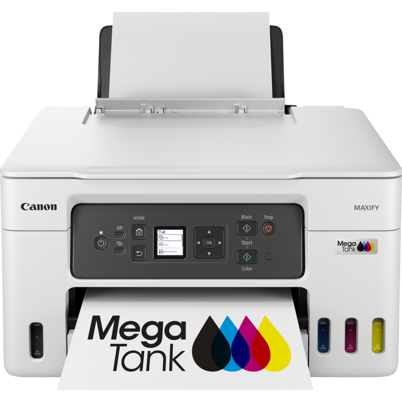 Imprimante jet d'encre MegaTank 3-en-1 rechargeable sans fil Canon MAXIFY GX3050 Produit Vue avant