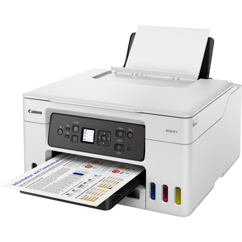 Canon MAXIFY GX3040 Wireless 3-in-1 Refillable MegaTank Inkjet Printer Product Front View wit Tray Open