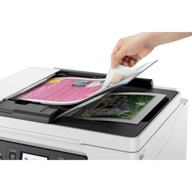 Bezprzewodowa, wielofunkcyjna atramentowa drukarka kolorowa Canon MAXIFY GX4040 z uzupełnianymi pojemnikami MegaTank Ręczne odbieranie wydrukowanego arkusza