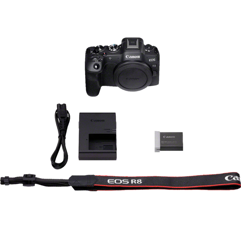 Canon EOS R8 Mirrorless Camera Body Product What's In The Box