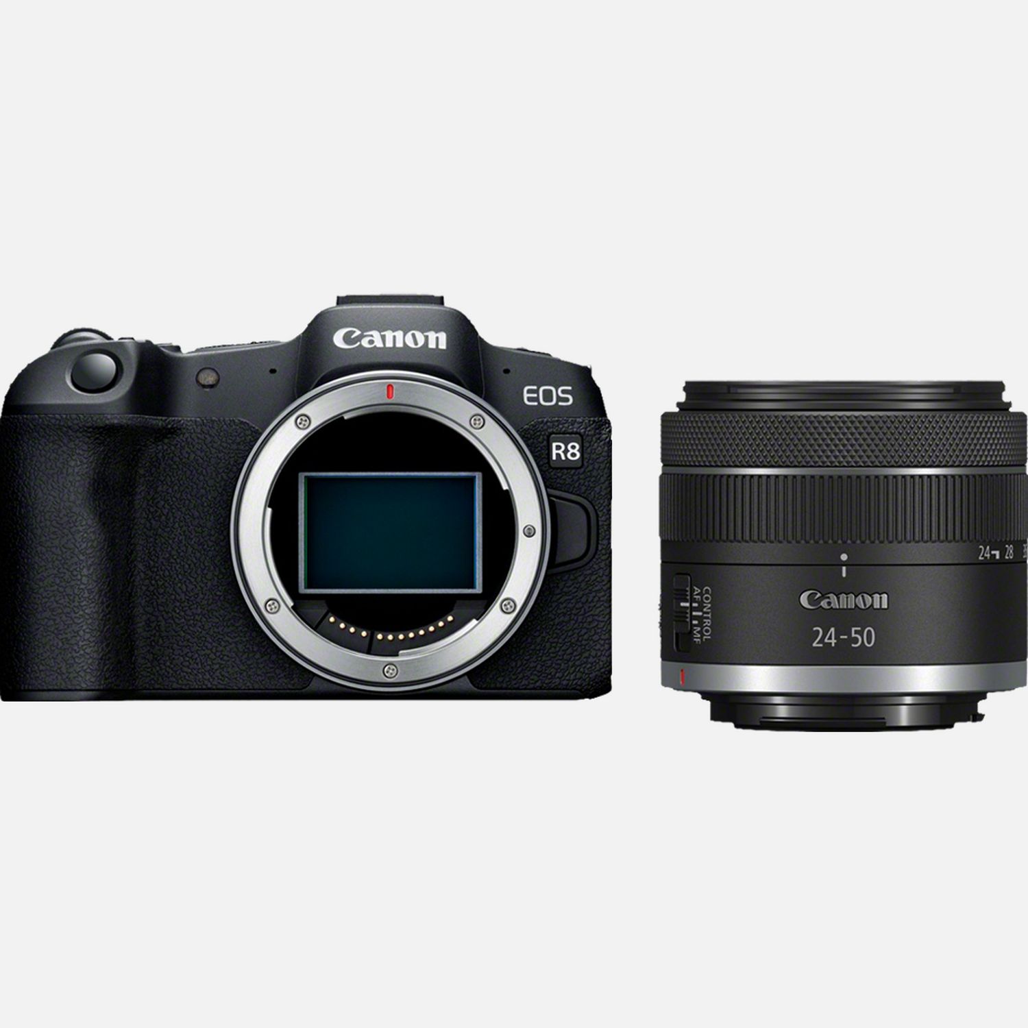 Appareil photo hybride Canon EOS R8 + objectif RF 24-50mm F4.5-6.3 IS STM