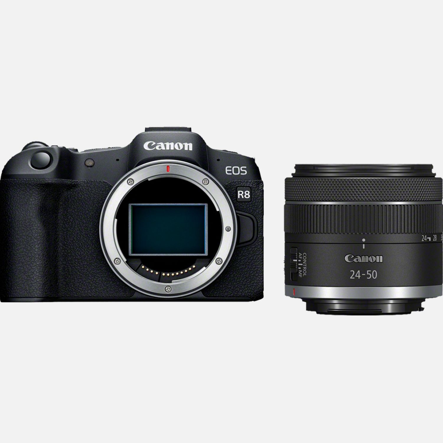 Fotocamera mirrorless Canon EOS R8 e obiettivo RF 24-50mm F4.5-6.3 IS STM