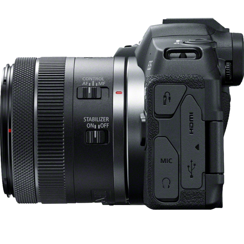 Canon EOS R8 Mirrorless Camera and RF 24-50mm F4.5-6.3 IS STM Lens Product Left View