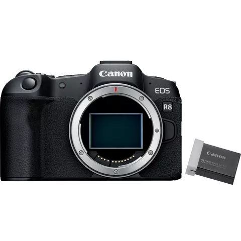 Canon EOS R8 Mirrorless Camera + Spare Battery