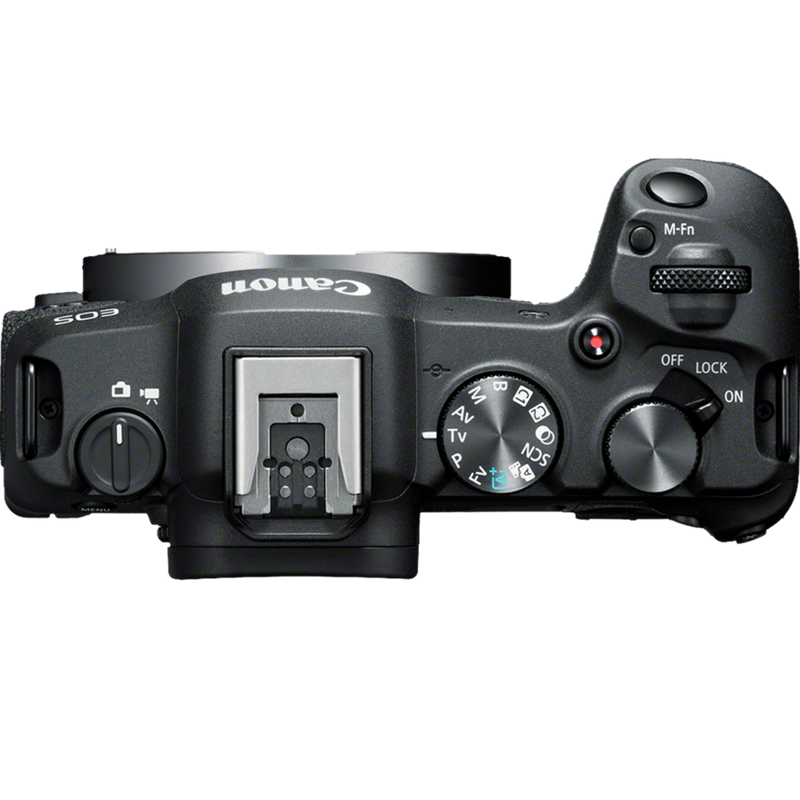 Canon EOS R8 Mirrorless Camera + Spare Battery Product Top View