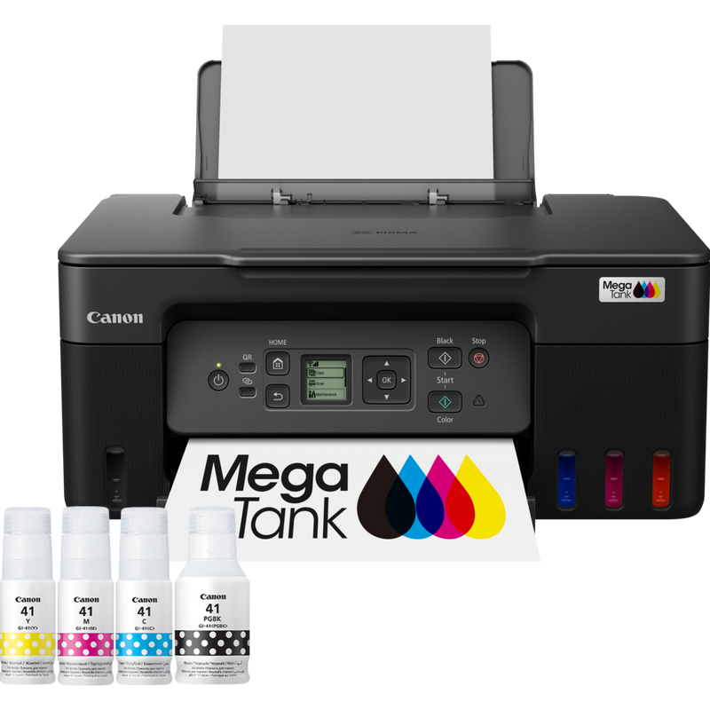Canon PIXMA G3470 Wireless Colour 3-in-1 Refillable MegaTank Printer, Black Product Front View